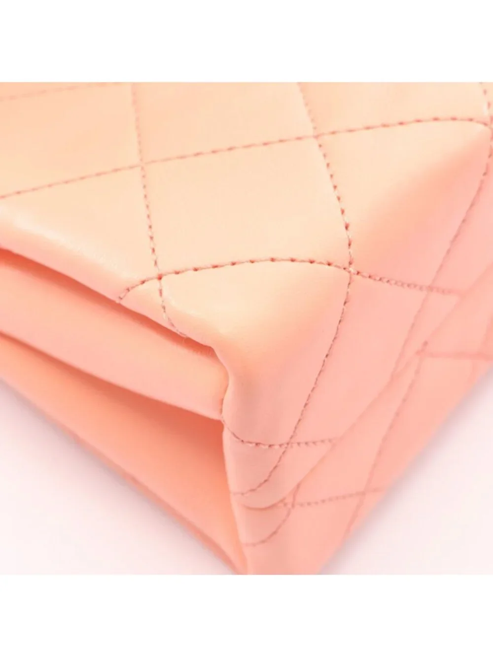 Chanel Shoulder Bag Quilted 2-Way Salmon Pink Lambskin Chain